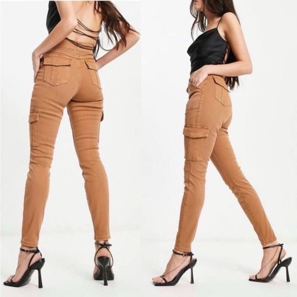 NWT SPANX Stretch Twill Ankle Cargo Pant‎ in Honey Glow Sz S - Picture 1 of 12